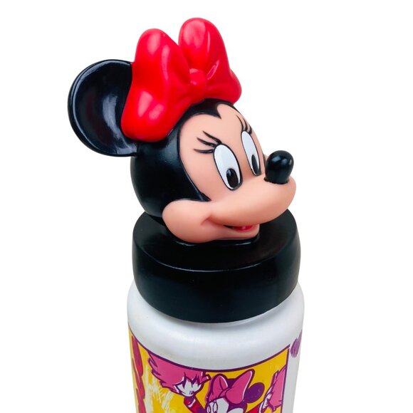 Disney 3D Minnie Mouse Vintage 90s Plastic Water Bottle 13" Nostalgia Retro - Picture 3 of 9